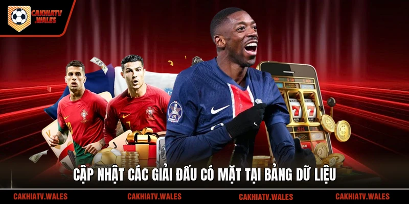 Cập nhật các giải đấu có mặt tại bảng dữ liệu